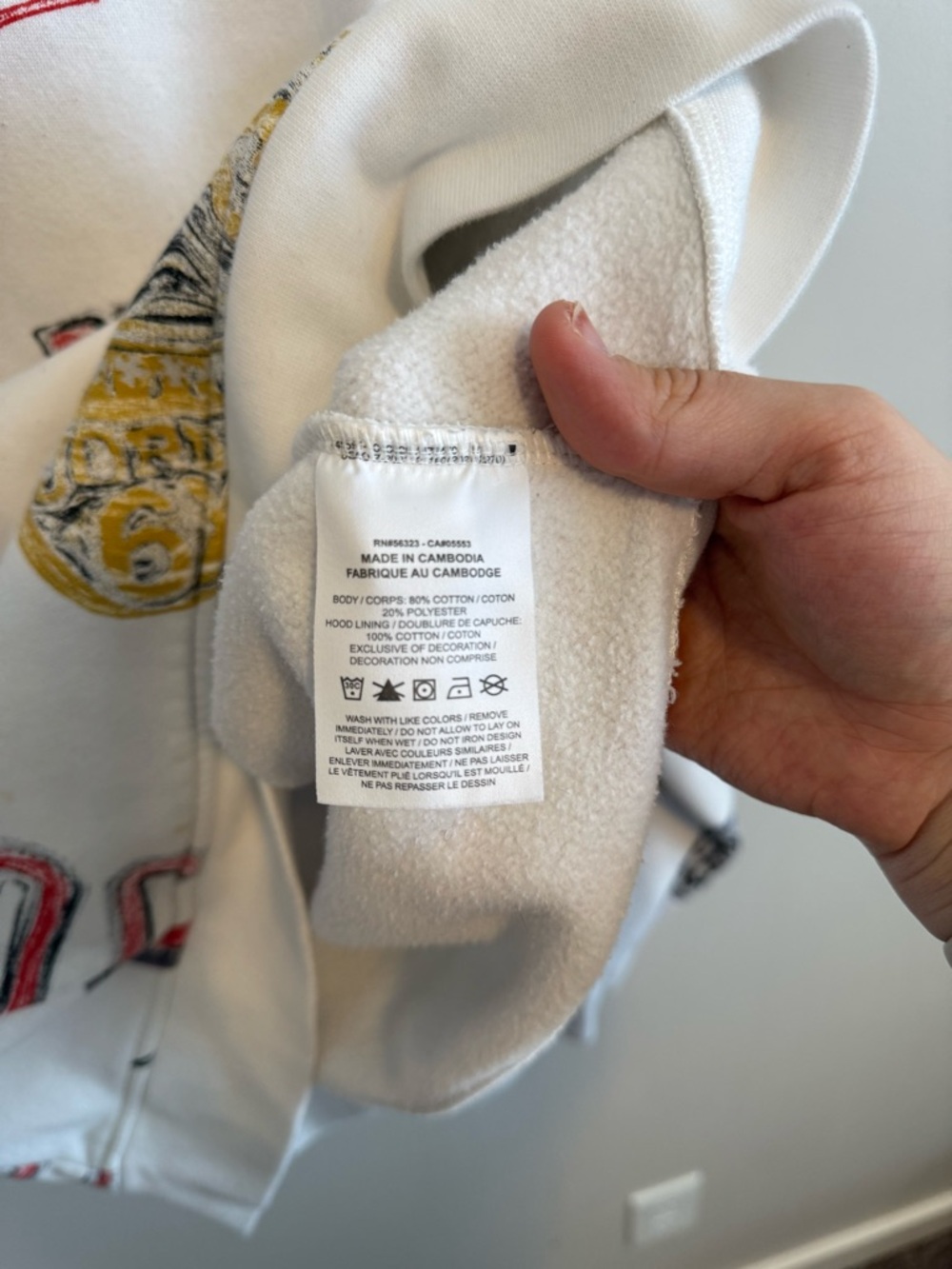 Air Jordan Hooded Sweatshirt Men All Over Print Flight Basketball Bulls White XL - Picture 8 of 9